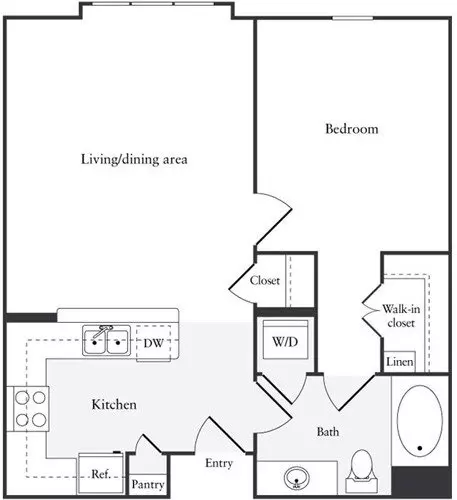 1 Bed • 1 Bath 1086 floor plan
