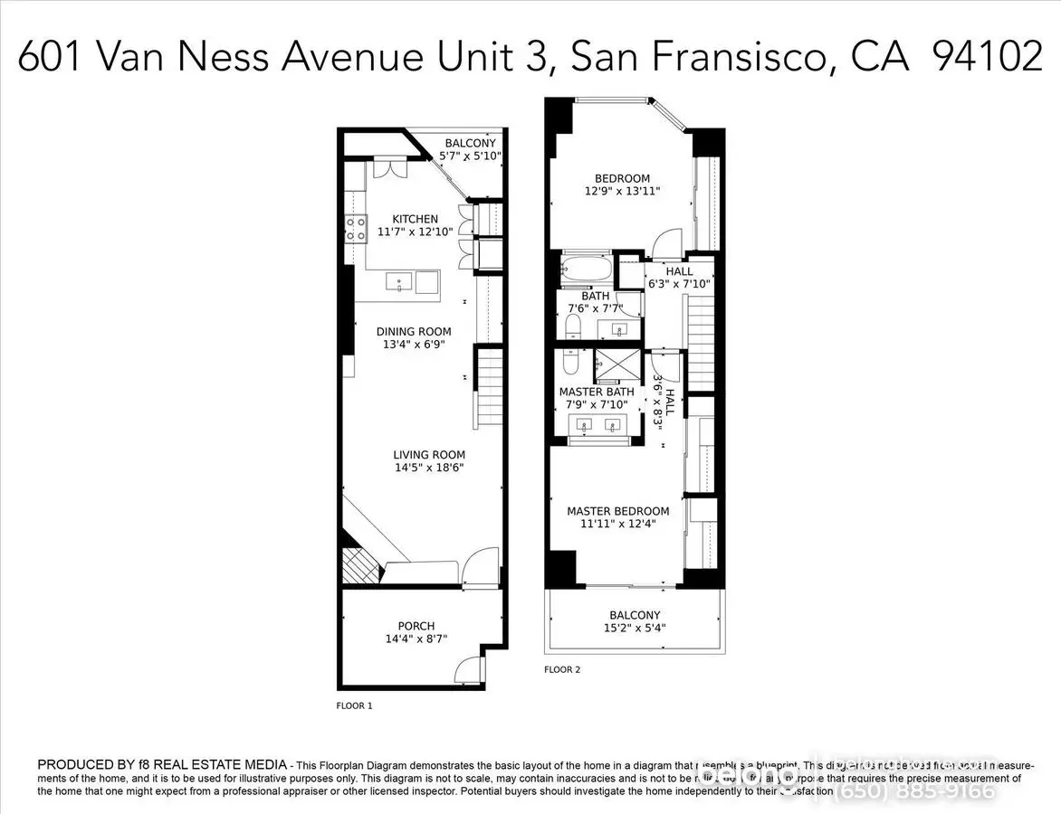 2 Beds • 2 Bath - floor plan