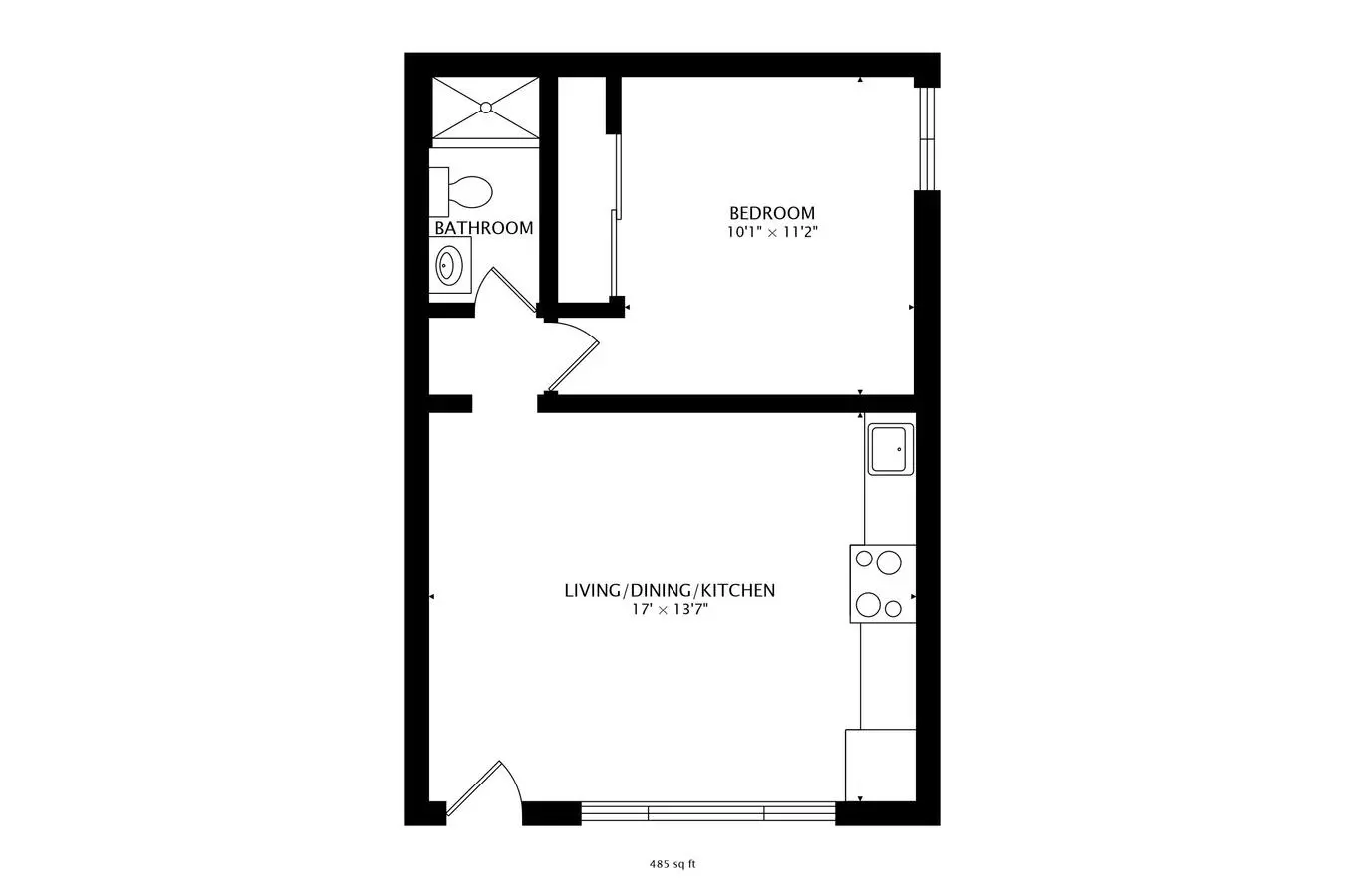 1 Bed • 1 Bath 19 floor plan