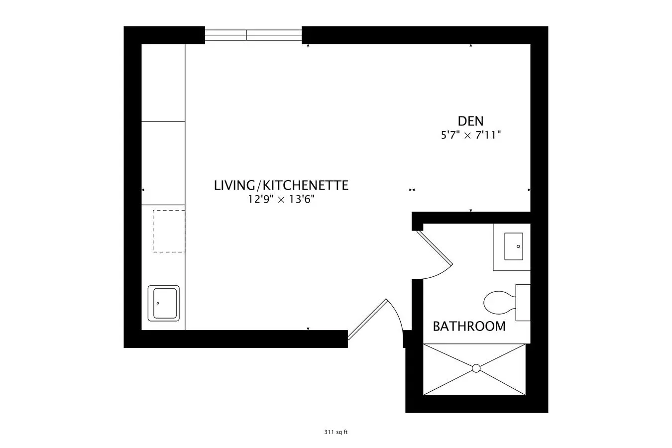 Studio • 1 Bath 08-B floor plan