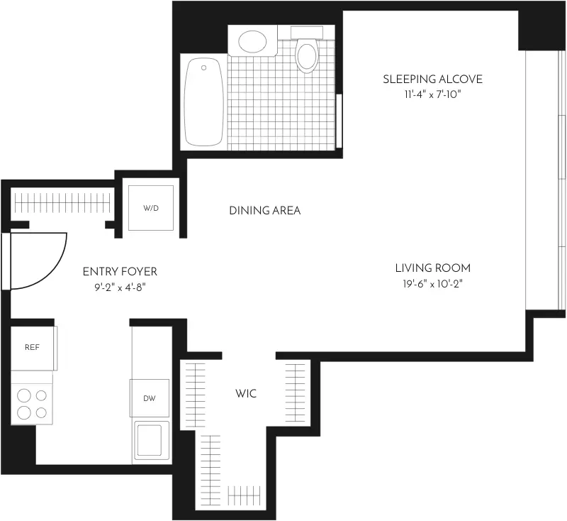 Studio • 1 Bath 27N floor plan