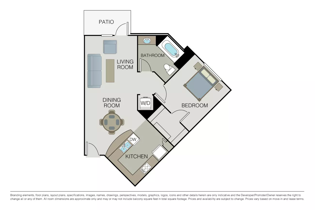 1 Bed • 1 Bath
3D Tour 245 floor plan