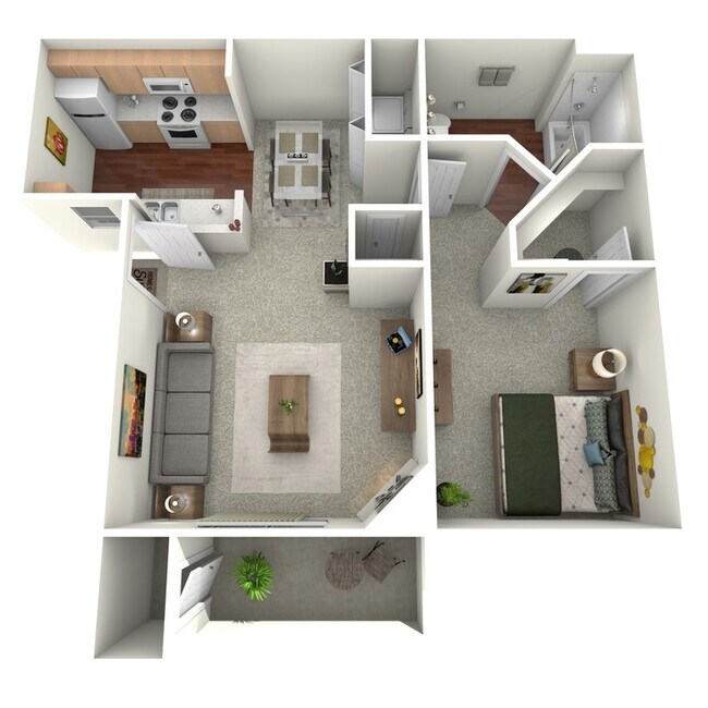 1 Bed • 1 Bath 80205 floor plan