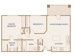 2-Bedroom 212 212 floor plan
