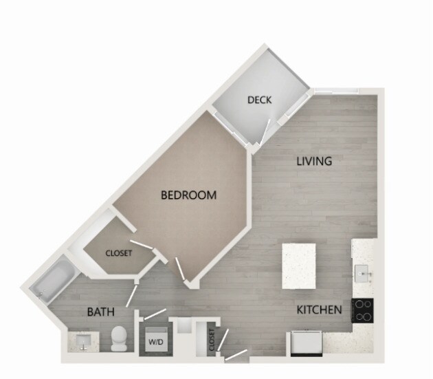 1 Bed • 1 Bath AUCQEA floor plan