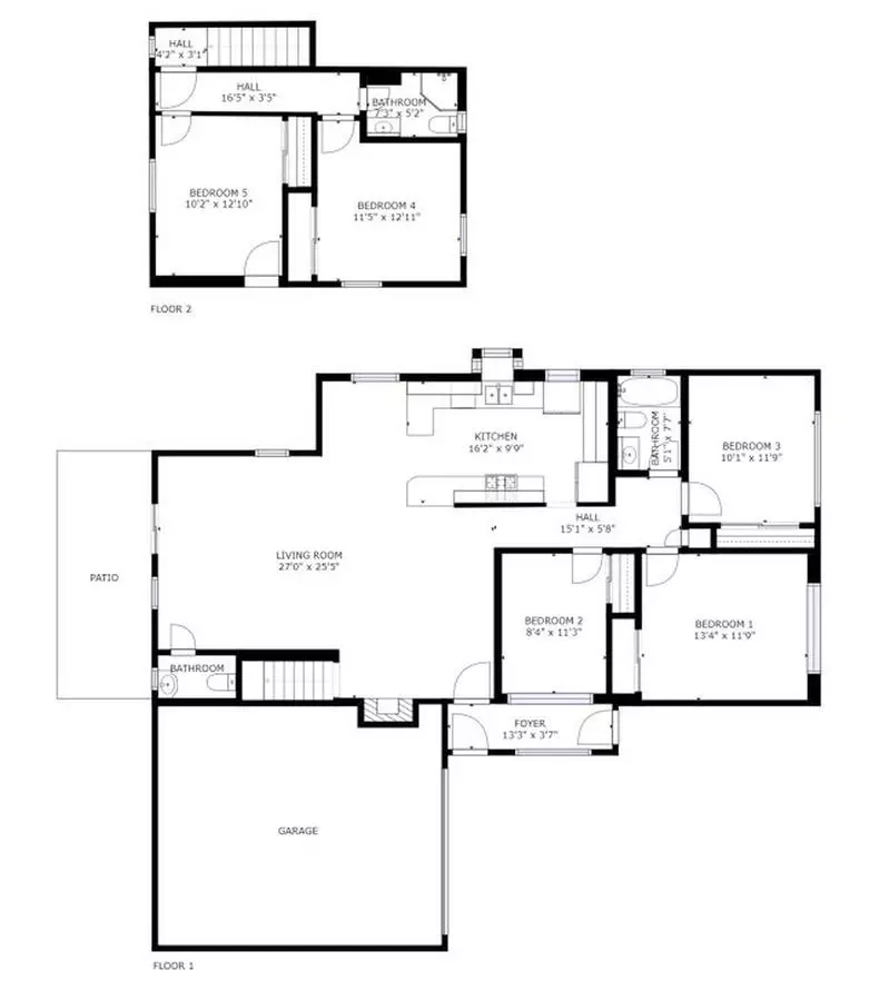 6 Beds • 3 Bath - floor plan