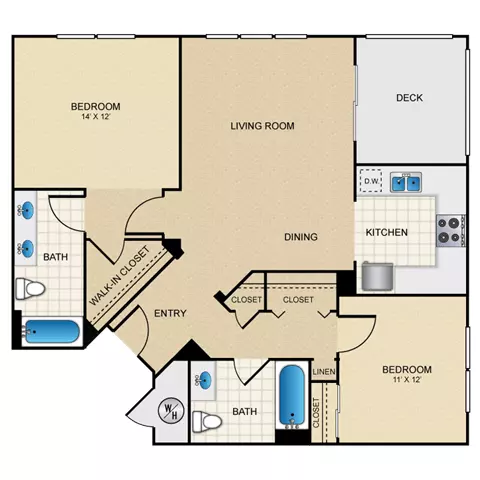 Two Bedroom  A 532 532 floor plan