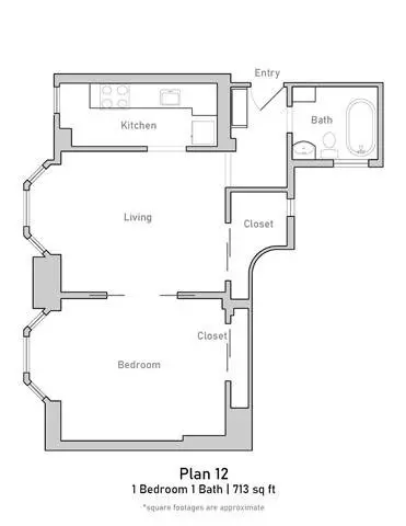 1 Bed • 1 Bath 504 floor plan