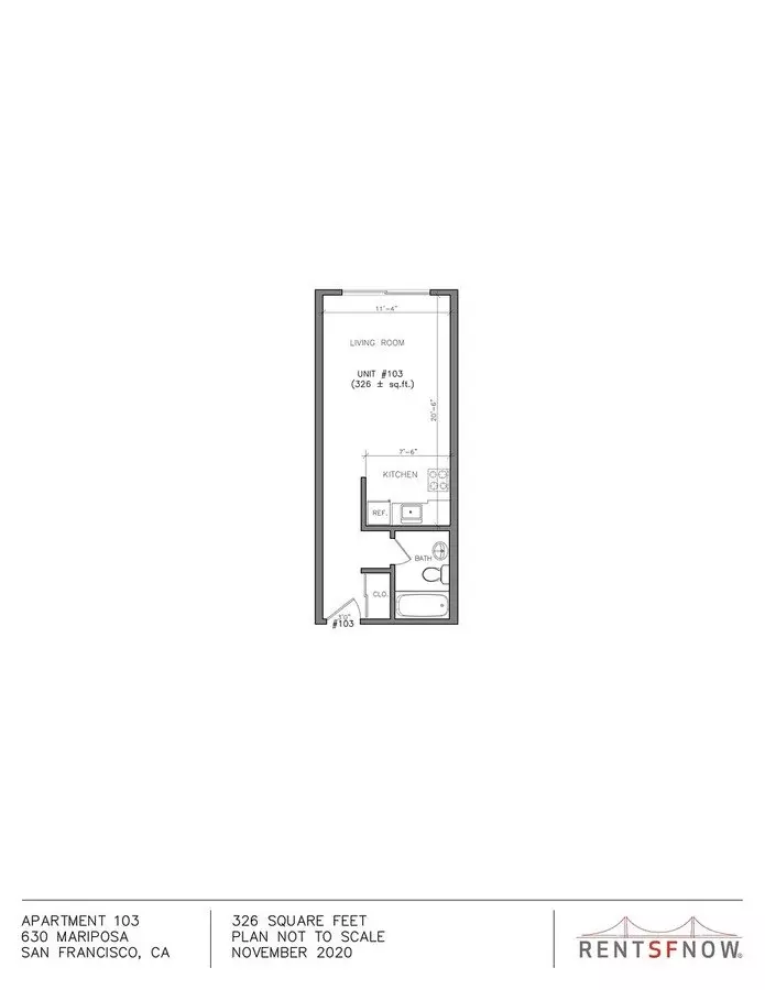 Studio • 1 Bath - floor plan