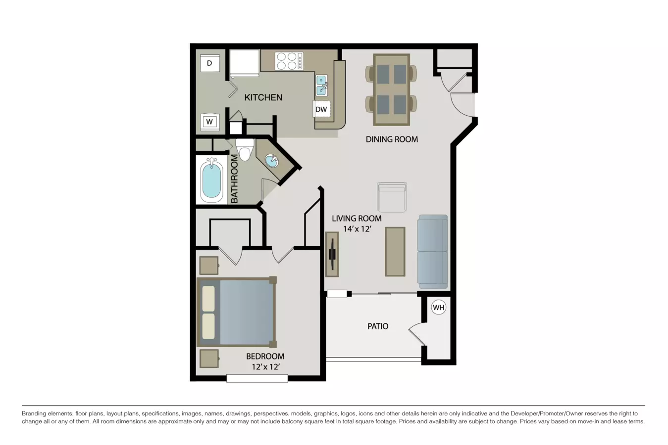 1 Bed • 1 Bath
3D Tour 0733HW floor plan