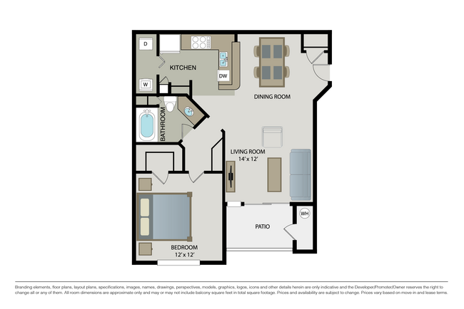1 Bed • 1 Bath
3D Tour 0733HW floor plan