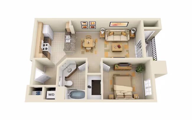 1 Bed • 1 Bath 2209 floor plan