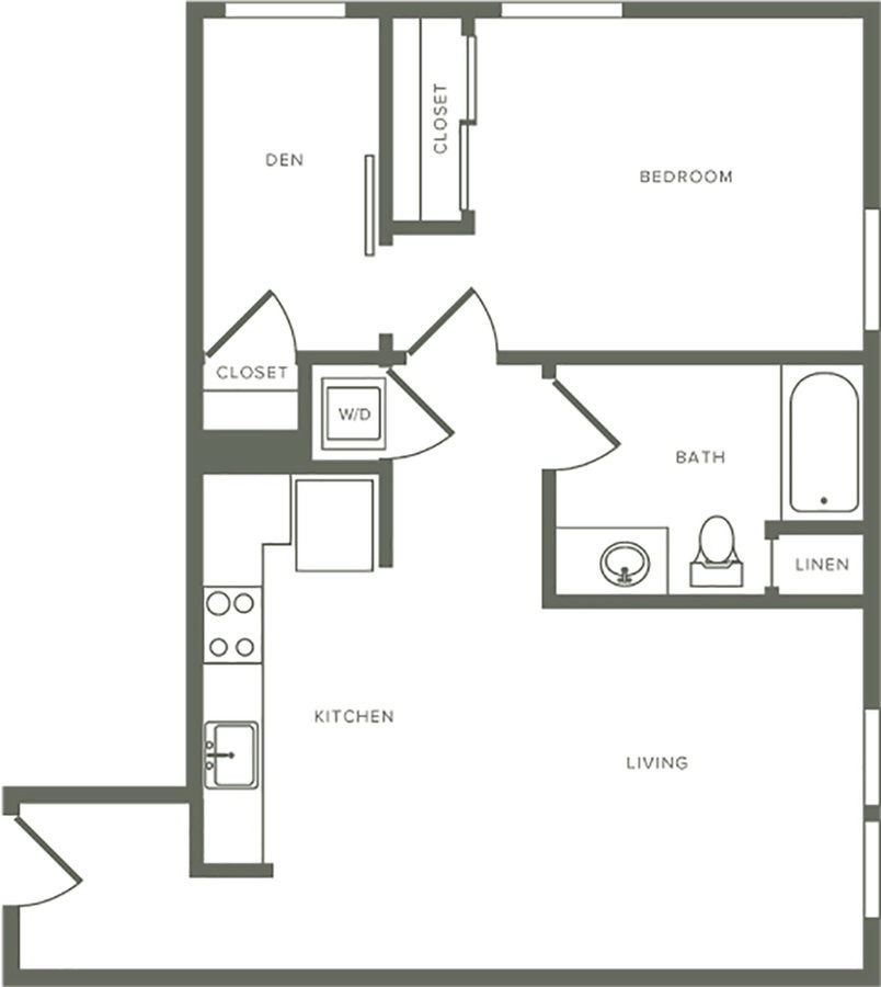 2 Beds • 1 Bath 413 floor plan