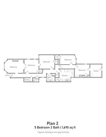5 Beds • 2 Bath 345 floor plan