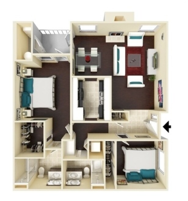 2x2-975 75-233 floor plan