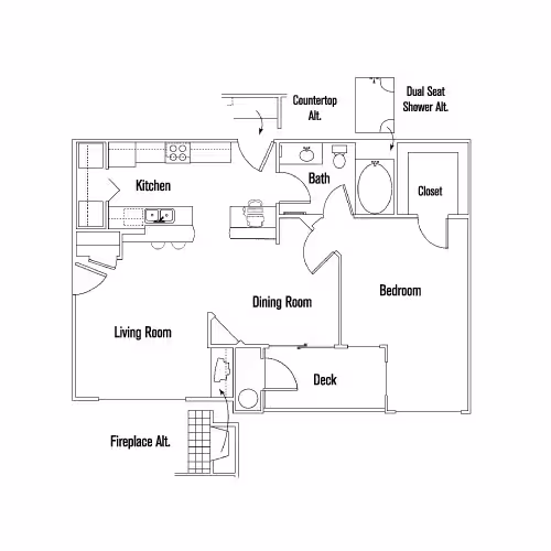 1 Bed • 1 Bath 302 floor plan