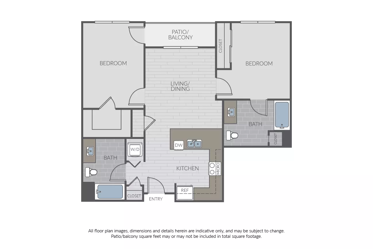 2 Beds • 2 Bath
3D Tour 526 floor plan