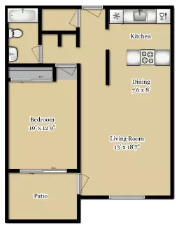 1x1 091 floor plan