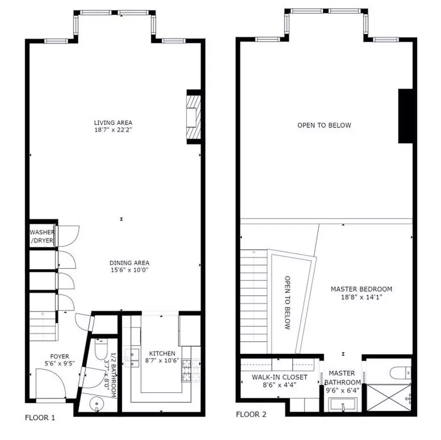 1 Bed • 1 Bath - floor plan