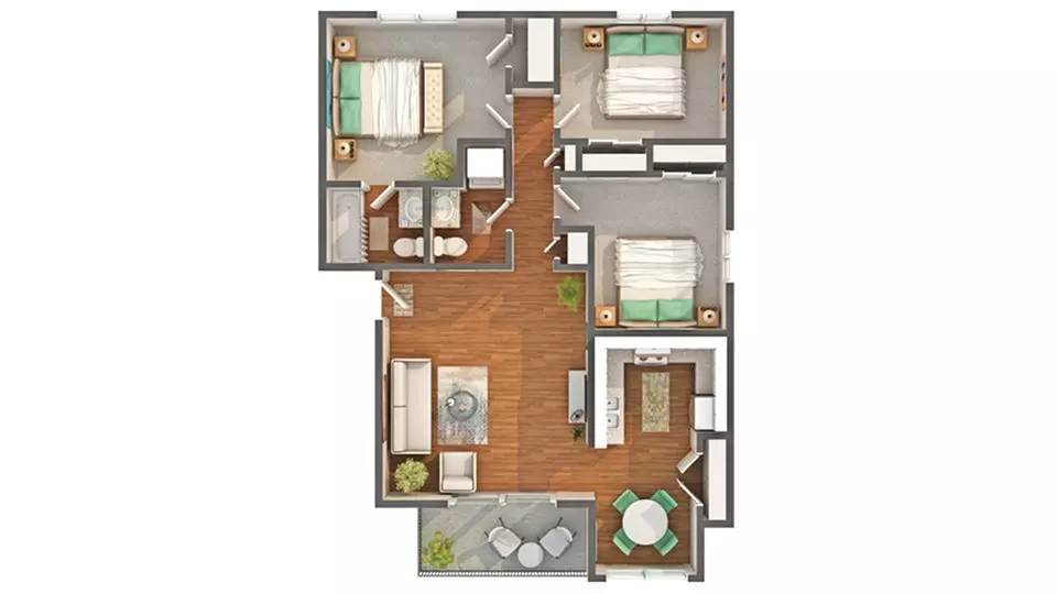 3 Beds • 2 Bath 42 floor plan
