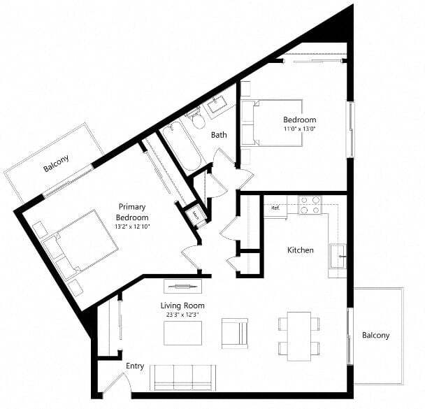 Unit PD207 PD207 floor plan