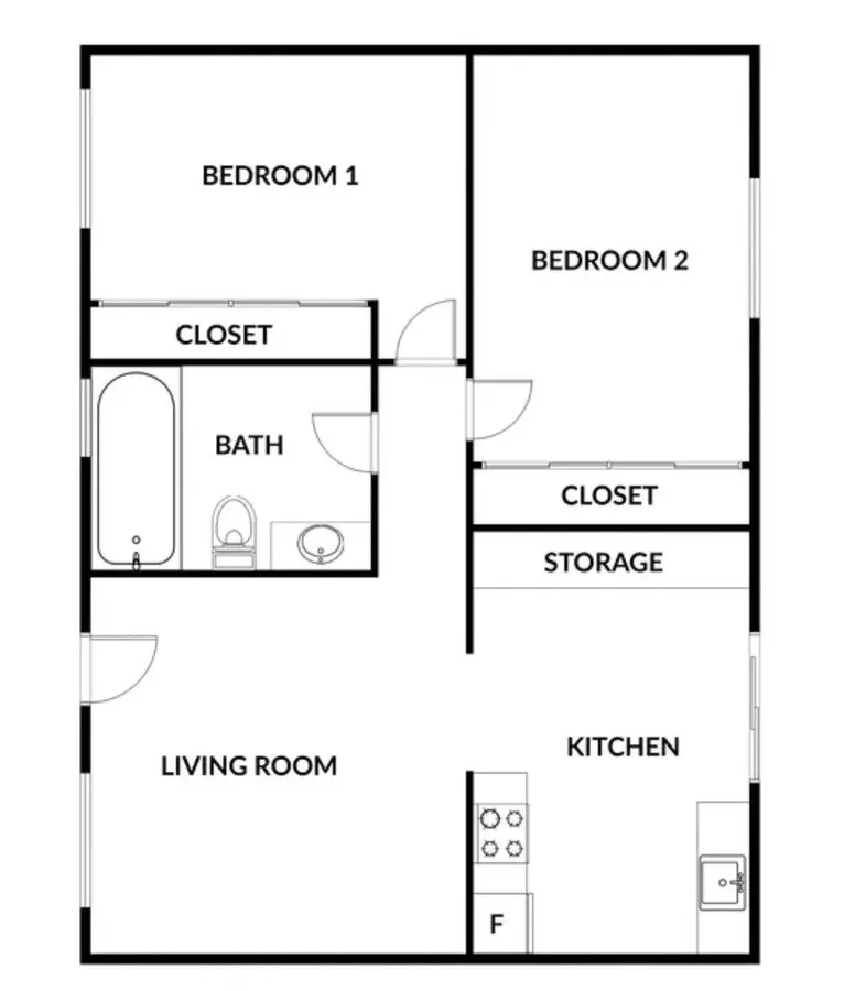 Unit 2x1 2x1 floor plan