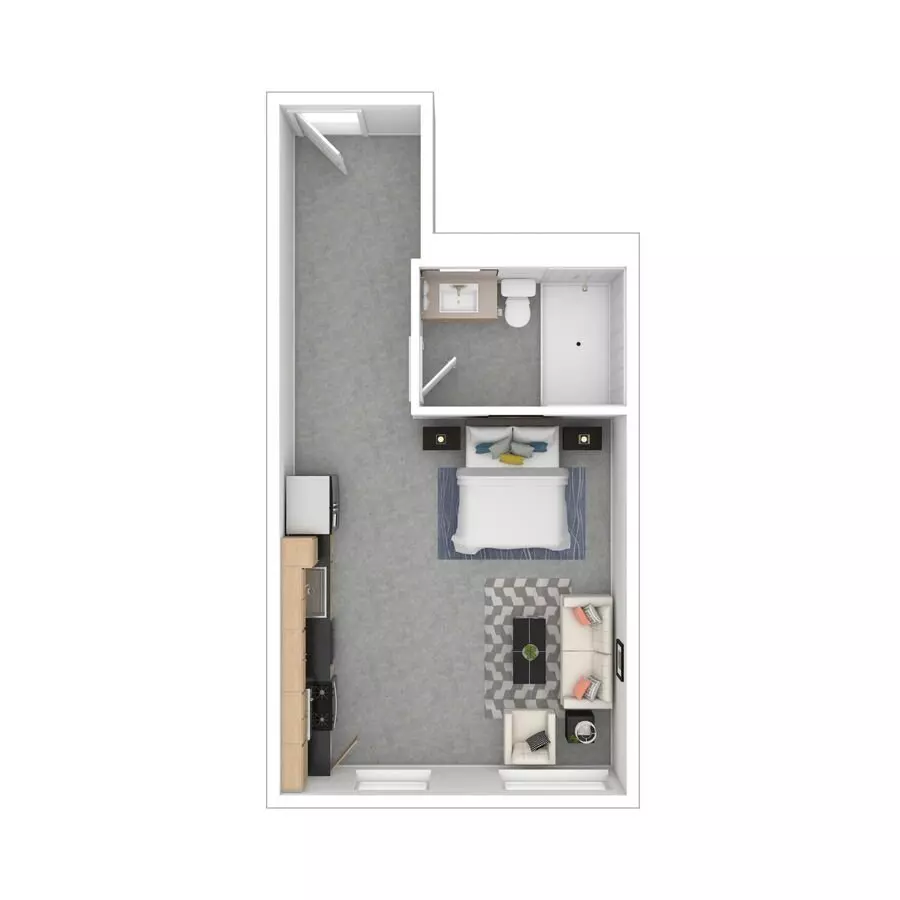 Studio • 1 Bath W607 floor plan