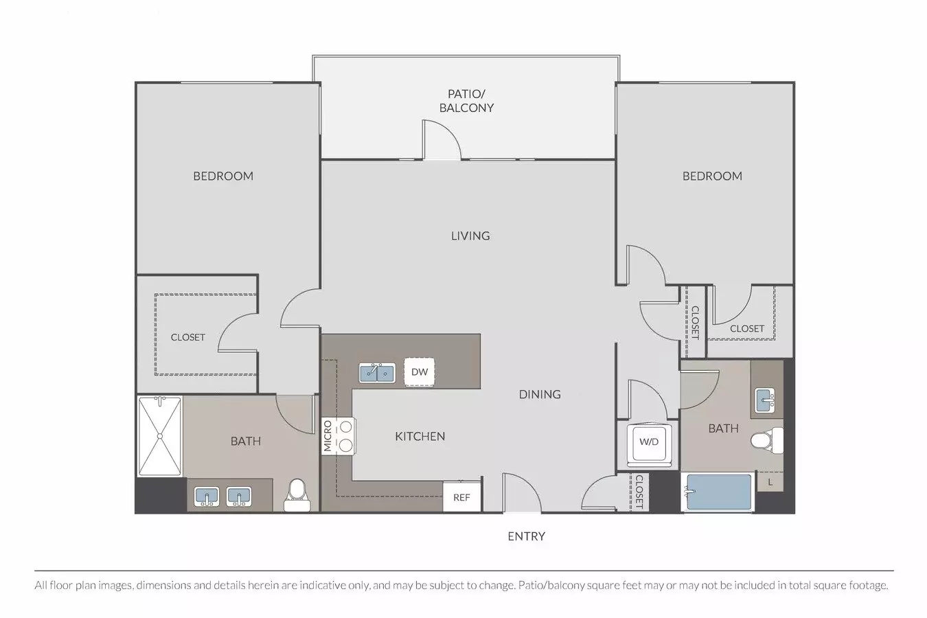 2BR/2BA SI FL2-ID418 floor plan