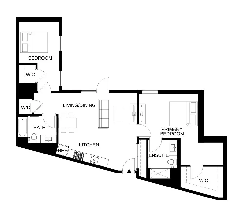 2 Beds • 2 Bath 415 floor plan