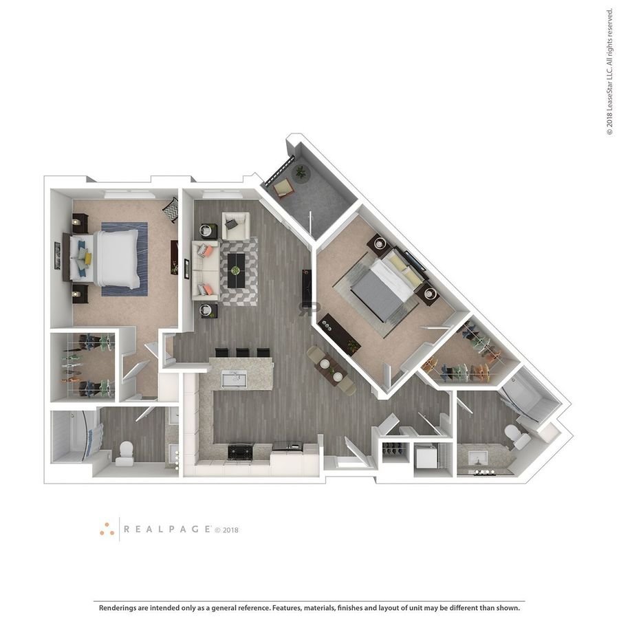 2 Beds • 2 Bath 332 floor plan