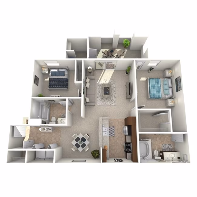 2 Beds • 2 Bath 25204 floor plan