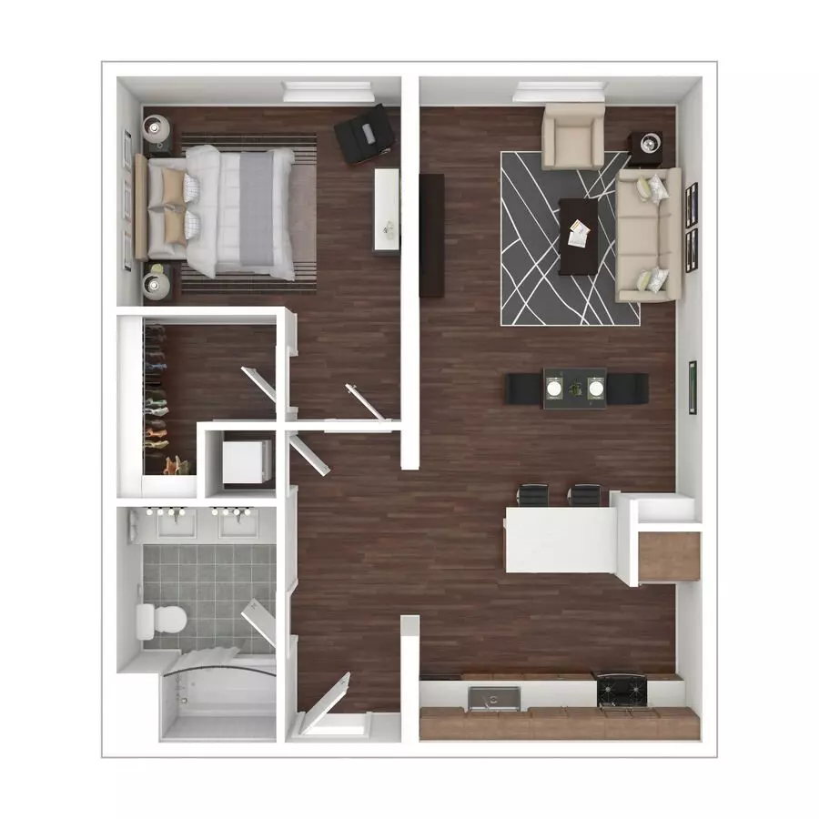 1 Bed • 1 Bath 621 floor plan