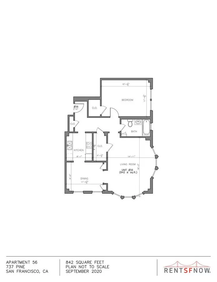 1 Bed • 1 Bath - floor plan