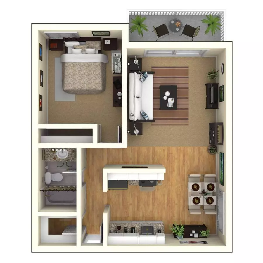 1 Bed • 1 Bath WAIT1 floor plan