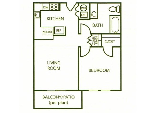 1x1 floor plan