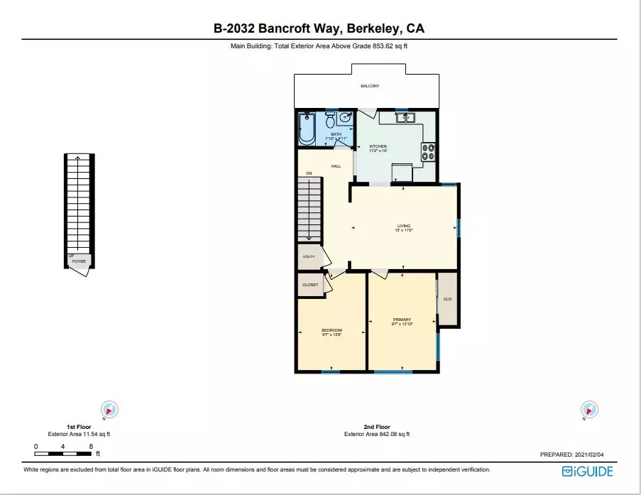 2 Beds • 1 Bath 2030-3 floor plan