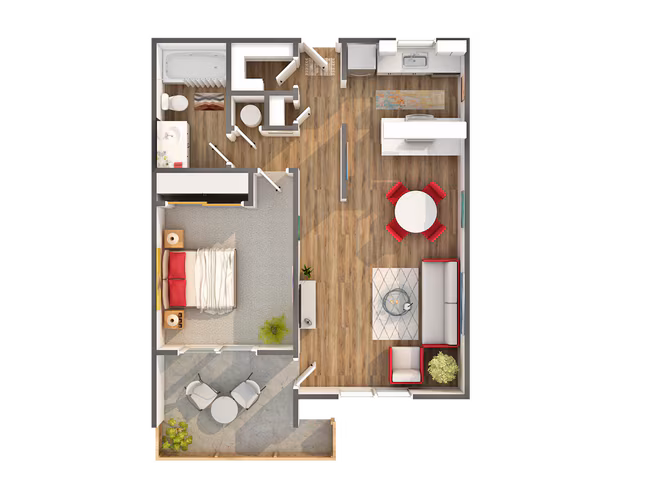1 Bed • 1 Bath 21-184 floor plan