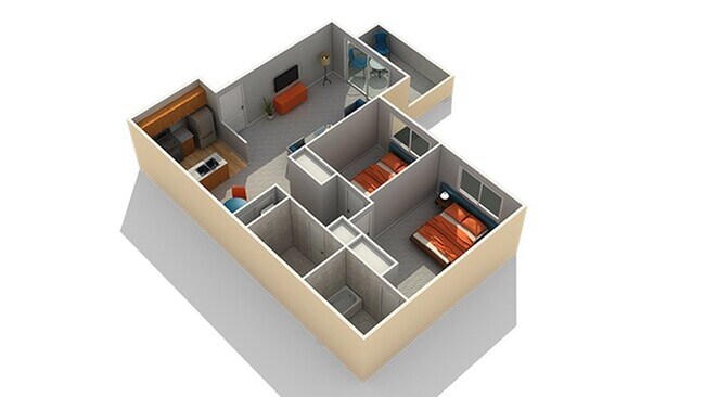 2 Beds • 2 Bath 087 floor plan