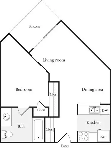 1 Bed • 1 Bath 8402 floor plan