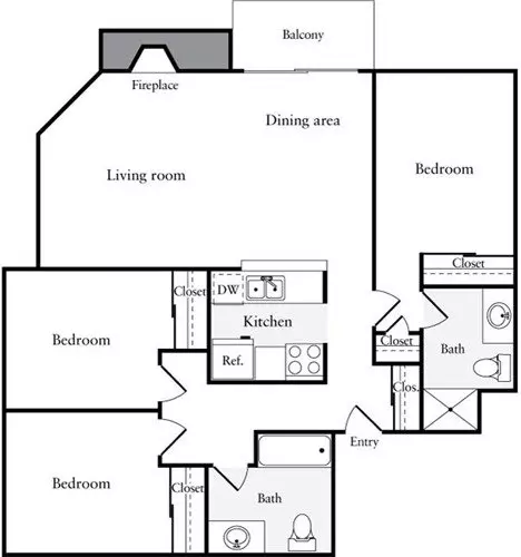 3 Beds • 2 Bath 8310 floor plan