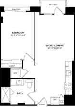 1 Bed • 1 Bath 836 floor plan