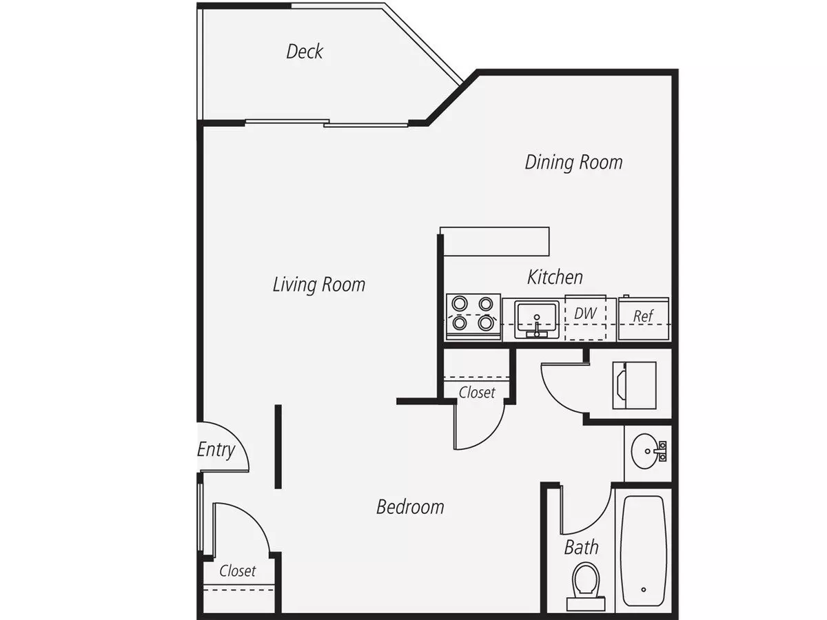 Studio • 1 Bath S1 floor plan