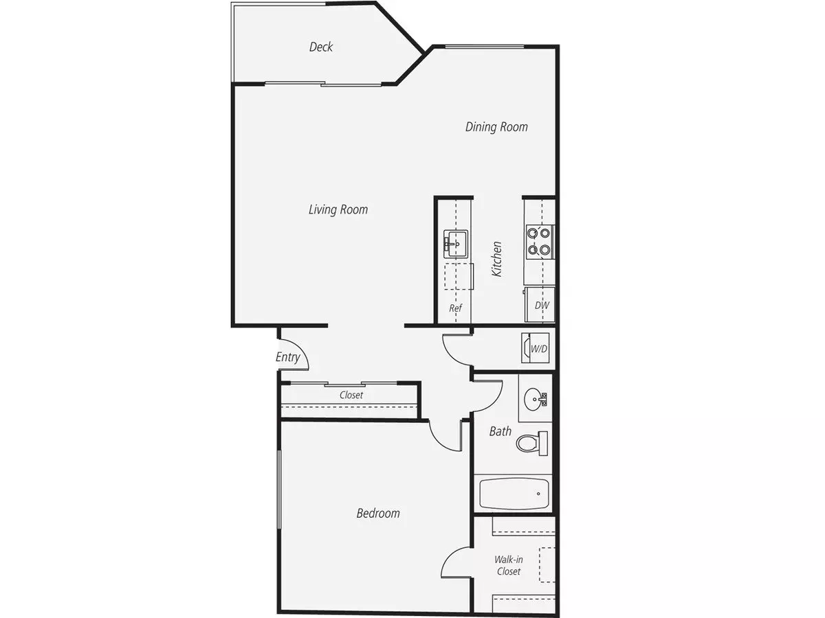 1 Bed • 1 Bath A1 floor plan
