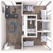 Studio S2 2nd Floor Private Bedroom floor plan