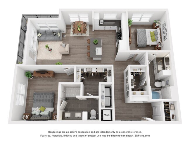 2 Beds • 2 Bath 309 floor plan