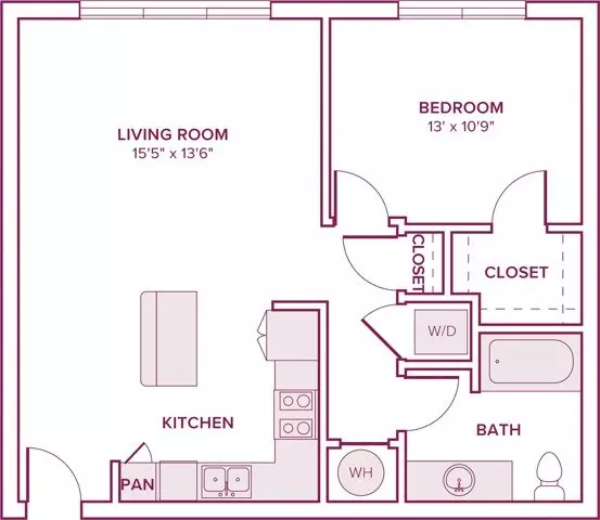 1 Bed • 1 Bath 4305 floor plan