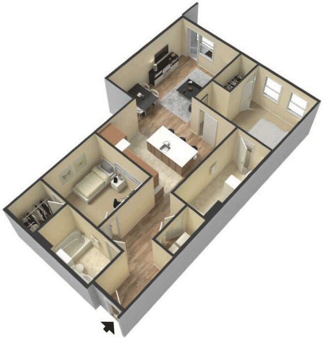 2 Beds • 2 Bath 0301 floor plan