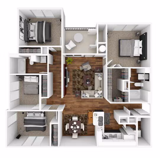 4 Beds • 2 Bath 122 floor plan