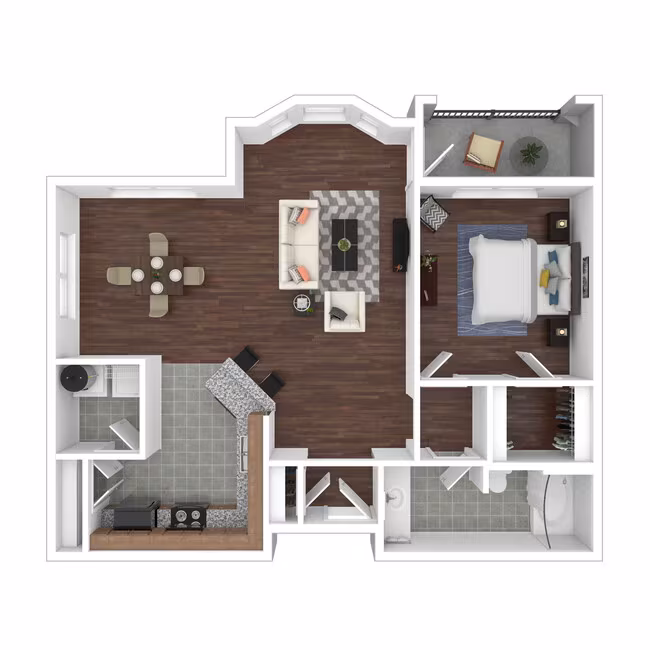1 Bed • 1 Bath 620 floor plan