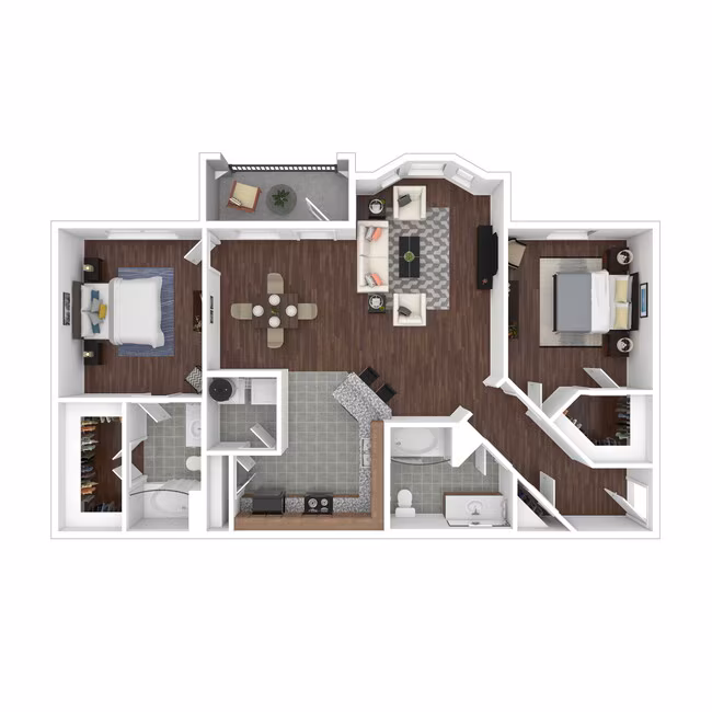 2 Beds • 2 Bath 1425 floor plan